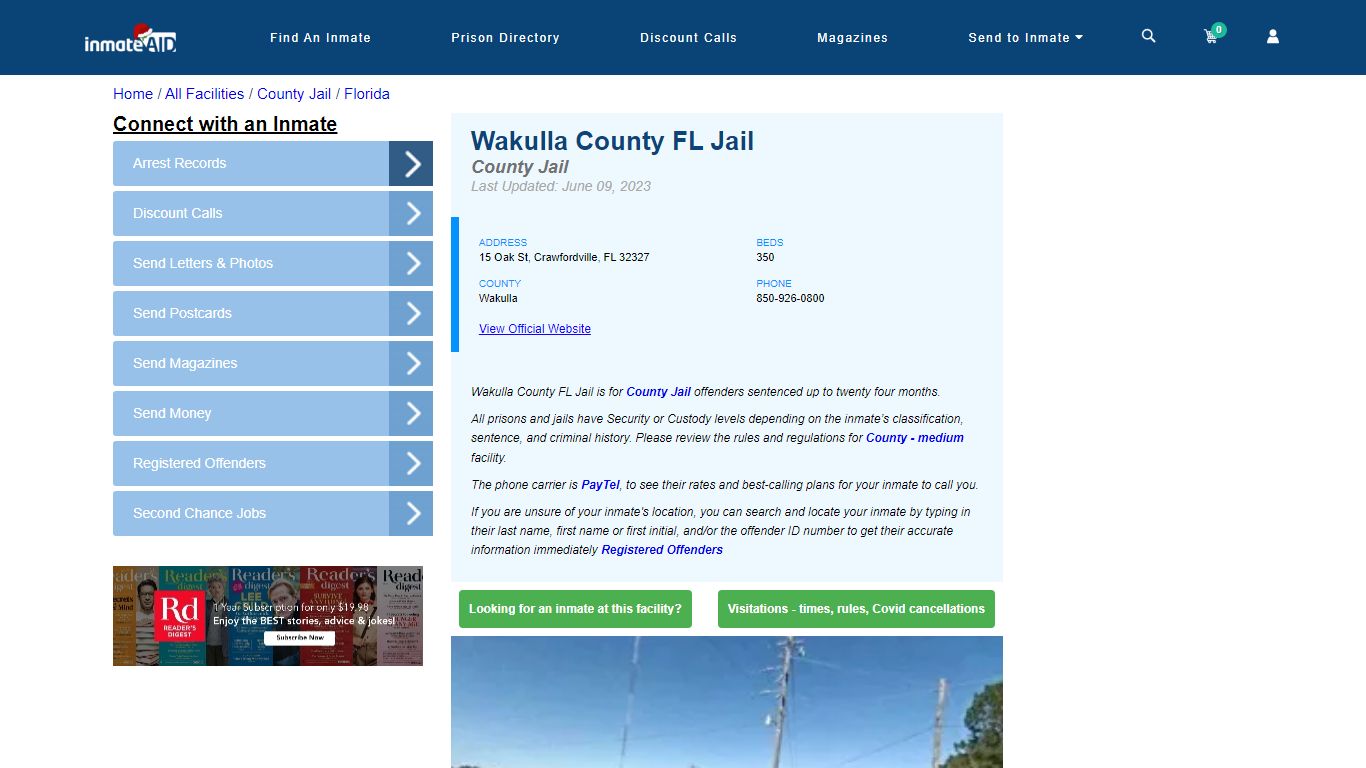 Wakulla County FL Jail - Inmate Locator - Crawfordville, FL